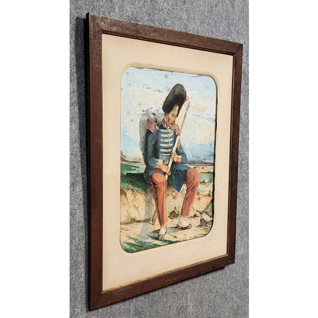 Unknown, The Warrior's Rest, 1800s, Watercolor on Paper, Framed For Sale - Image 3 of 7