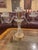 Platinum Vintage Glass Candelabra Crystal Clear Mid Century Candle Light Holder For Sale - Image 8 of 10