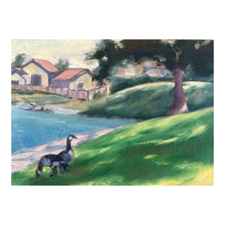 Original Fine Art Painting - Woodbridge Geese For Sale