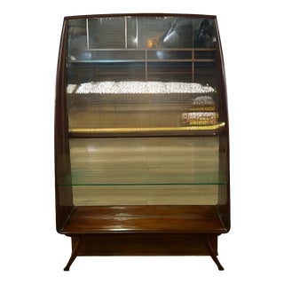 Wooden Console Mirror and Glass Shelf by Paolo Buffa, 1950s For Sale