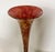 Impressive Mid-Century hand-blown art glass trumpet vase featuring a tall, slender form with a dramatically flared rim....