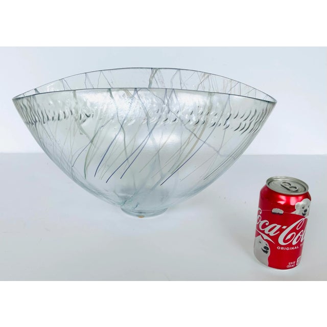 Global Views Global Views Modern Blue Spark Glass Bowl For Sale - Image 4 of 5