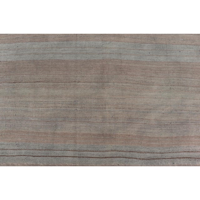 Vintage Turkish Kilim Rug With Earthy Pastel Stripes 5'0 X 8'11 For Sale - Image 4 of 10