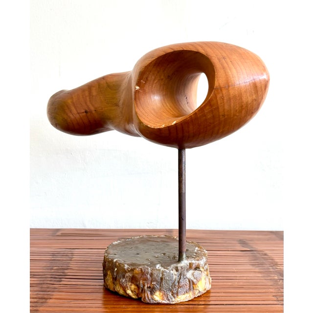 Vintage Boho Carved Wood Sculpture For Sale In West Palm - Image 6 of 9