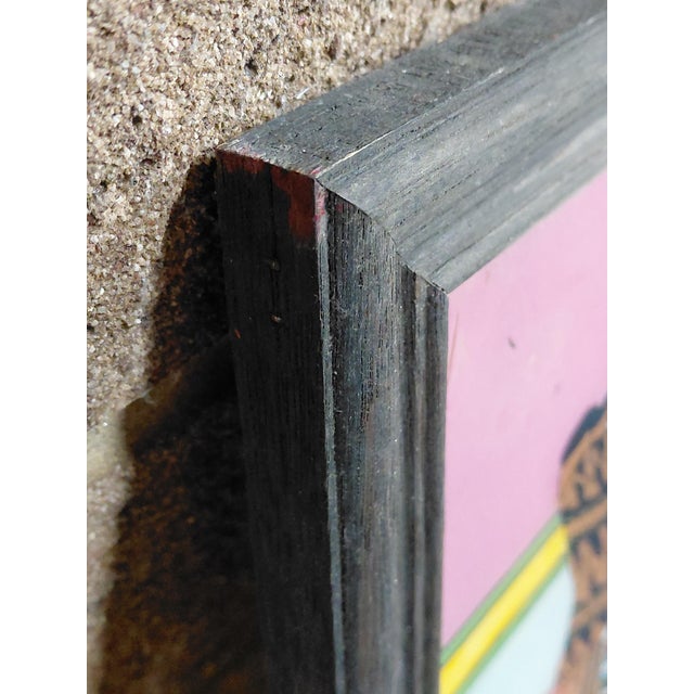 Wood Framed Punakawan Reverse Glass Painting of the Village Briefing For Sale - Image 7 of 7