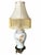 White Vintage Chinoiserie Floral Ginger Jar Table Lamp With Long Gold Fringe Shade For Sale - Image 8 of 16