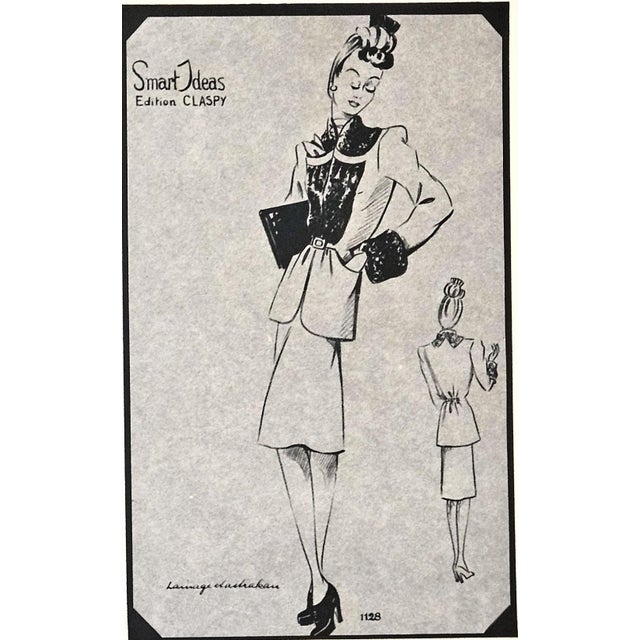 Paper 1945 Set of 3 French Mid-Century Fashion Prints For Sale - Image 7 of 7