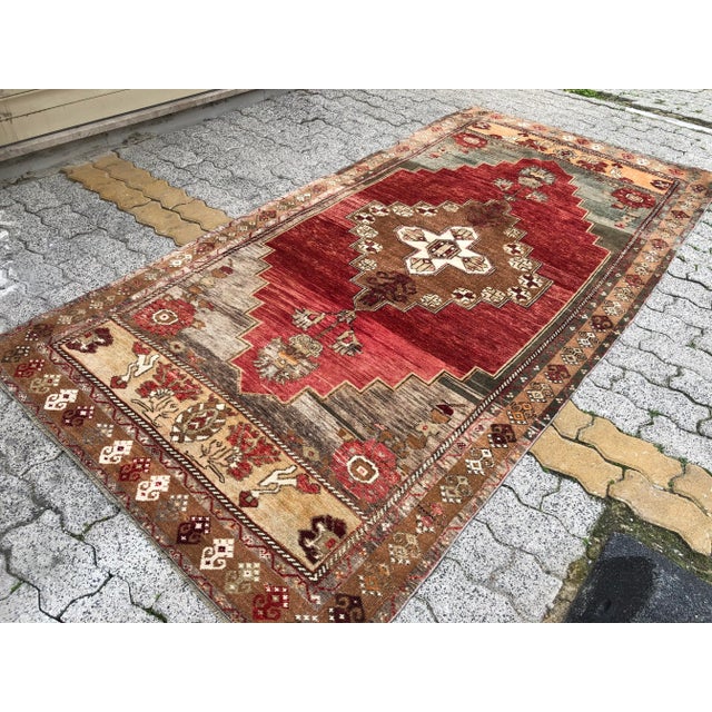 Turkish Handmade Wool Area Rug For Sale - Image 6 of 11