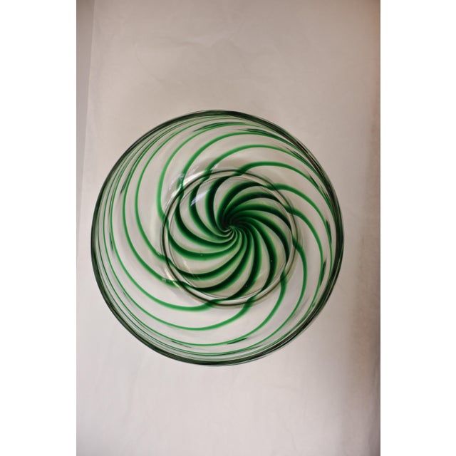 Contemporary 1990s Green Ribbon Bowl For Sale - Image 3 of 3