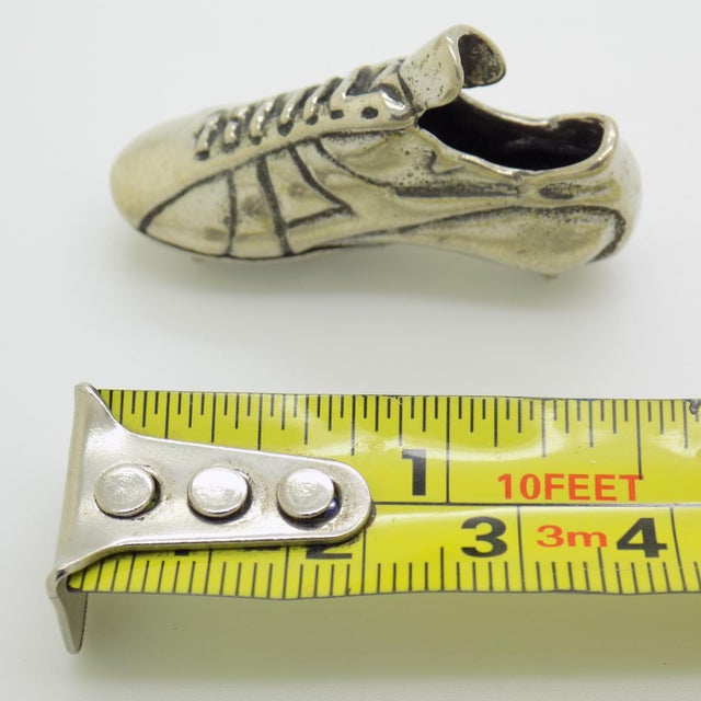 Vintage Italian Handmade Genuine Silver Football Figurine, 1970s For Sale - Image 12 of 13