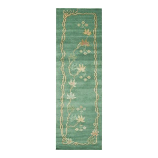 Contemporary Chinese Deco Style Wool Runner by Rug & Kilim, India For Sale