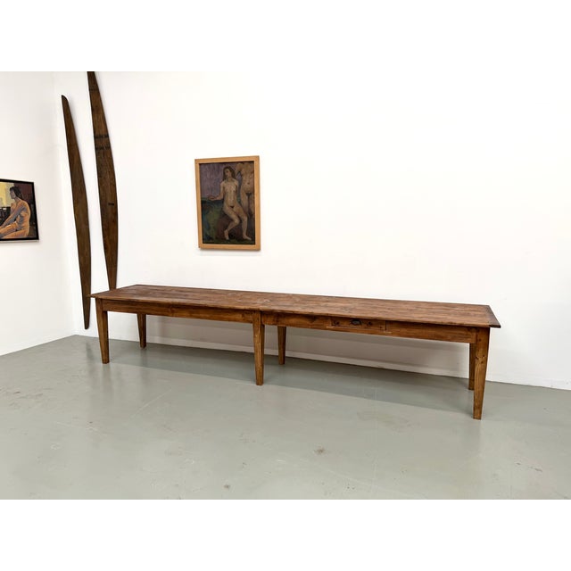 1950s Vintage Farmhouse Table in Pine, 1950s For Sale - Image 5 of 18