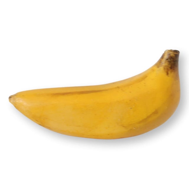 Midcentury Italian alabaster banana, hand carved and hand painted to reflect the natural form and coloration of fresh...