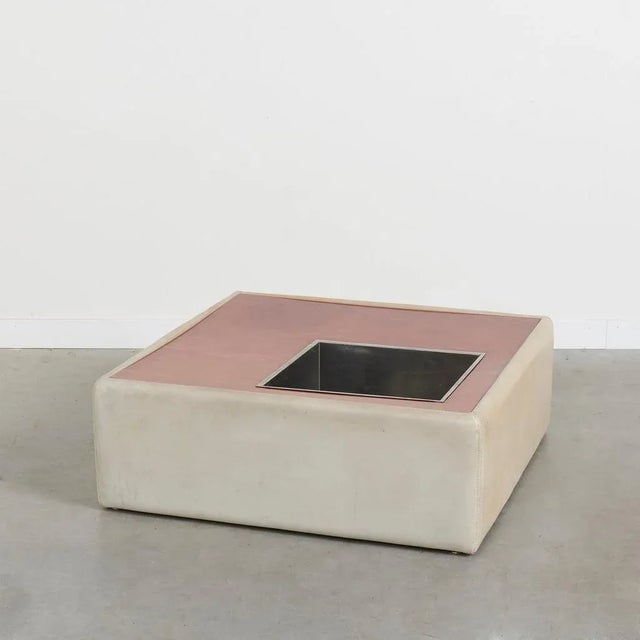 Vintage Leather Coffee Table with Plant Stand, 1970s For Sale - Image 3 of 13