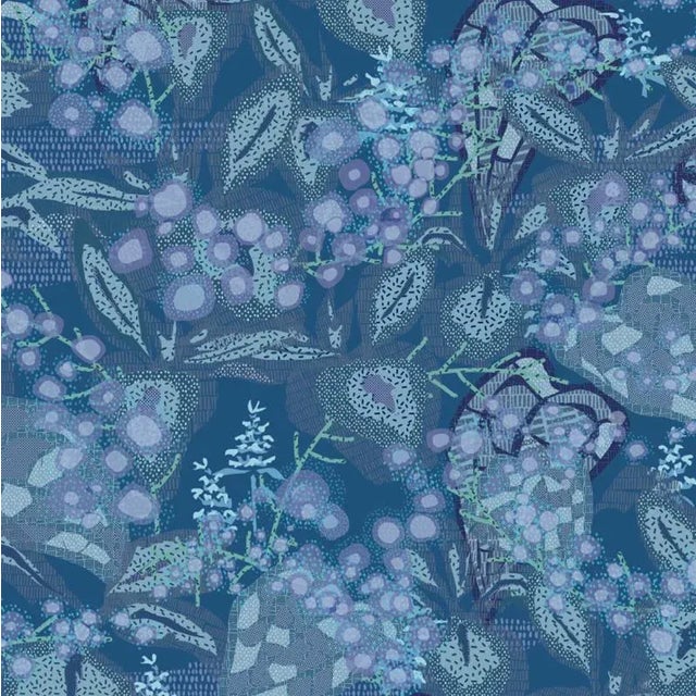 Contemporary 72 Kō Geishi Natsukarekusa Karuru Blue Panel by Ginette Caron and Moriyama for Midsummer-Milano For Sale - Image 3 of 3