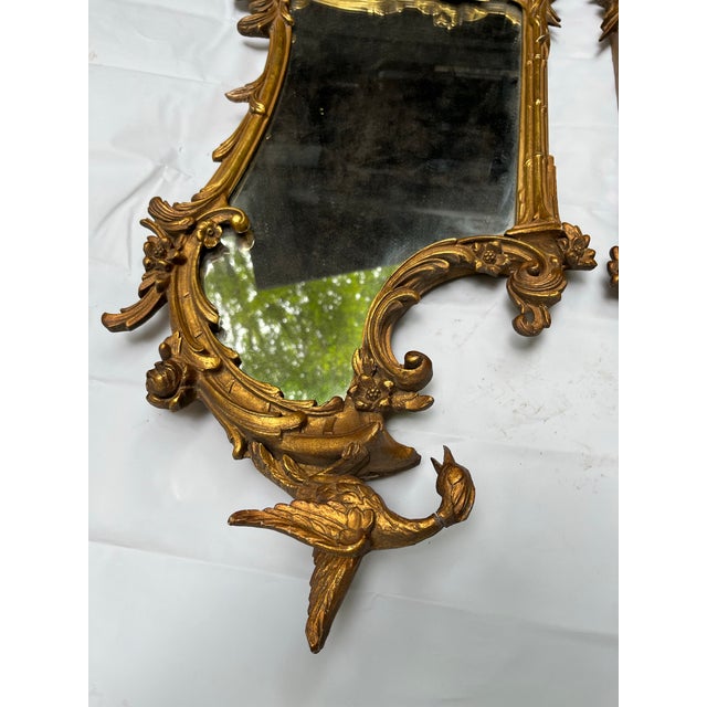 Wood Antique Rococo Chinoiserie Mirrors a Pair For Sale - Image 7 of 12
