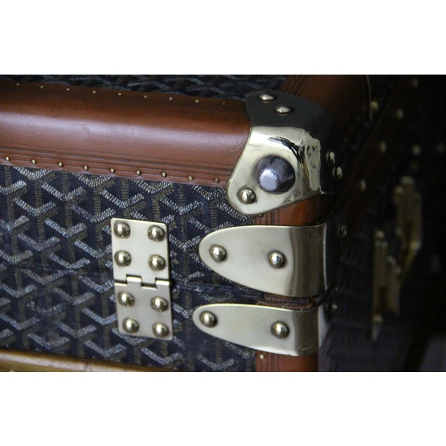 Brown Vintage Cabin Trunk from Goyard, 1920s For Sale - Image 8 of 18