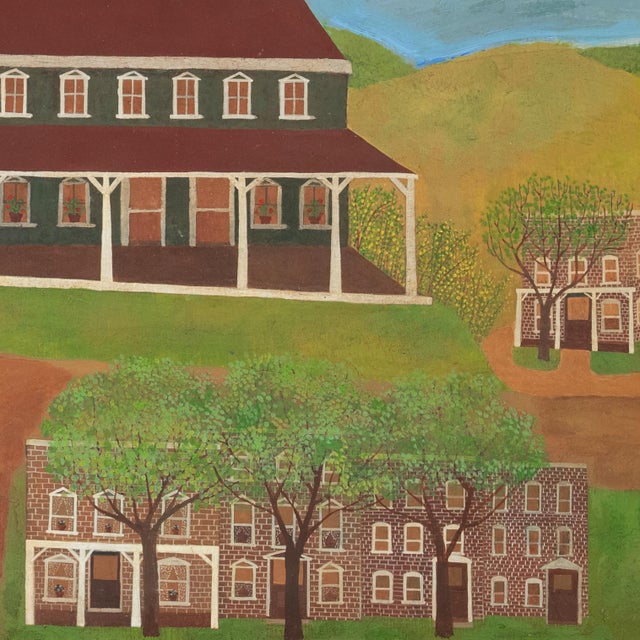 'Rural Landscape With Horse and Buggy, 1916', American School, Antique Americana, Folk Art, Naive, Oil For Sale - Image 9 of 12