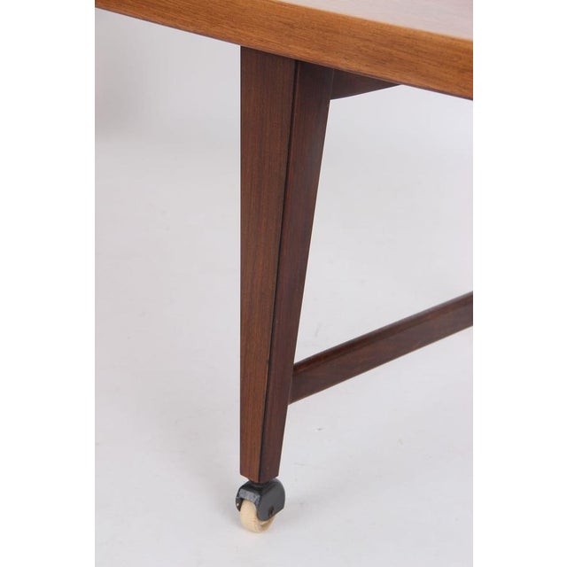 1960s Danish Coffee Table in Rosewood with 4 Casters, 1960s For Sale - Image 5 of 12