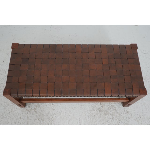 Age: C.2014 Details: Finish no.32 High Quality Construction Solid Oak High Quality Leather Woven Seat Arts & Crafts Style...