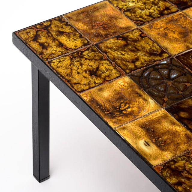 French Ceramic Tiled Coffee Table From Vallauris For Sale In Austin - Image 6 of 9