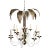 Vintage 12-Light Tole Palm Leaf Chandelier With Sculptural White Arms For Sale