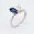 Contemporary Sapphire Diamond Moi Et Toi Platinum Marquise Engagement Ring Size 6 For Sale - Image 3 of 7