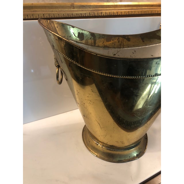 1950s Lombard England Brass Waste Basket For Sale - Image 12 of 12