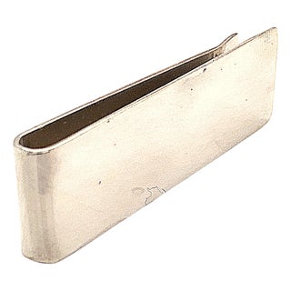 1990s Tiffany & Co Estate Sterling Silver Money Clip 13.88 Grams For Sale