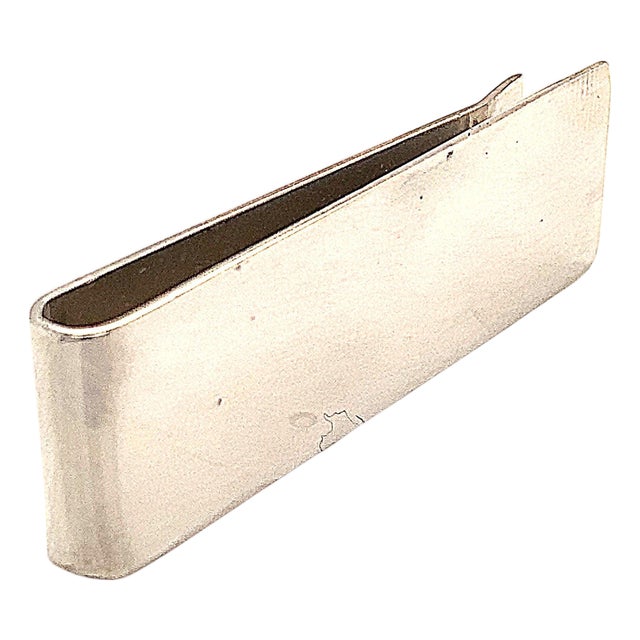 1990s Tiffany & Co Estate Sterling Silver Money Clip 13.88 Grams For Sale