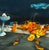 Surrealism "Nightgale" Surreal Still Life in a Blue Landscape Style of Yves Tanguy and Dali by Kennard M Harris For Sale - Image 3 of 7