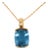 Gia Certified Cushion Cut Blue Topaz in 18k Gold Bezel Pendant Necklace For Sale