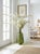 Glass Vintage-Inspired Olive Green Textured Glass Bottle Floor Vase For Sale - Image 7 of 12