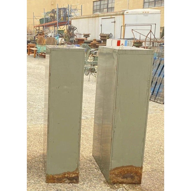 Vintage Columbia Steel Equip Gray Metal 10 Drawer Industrial File Cabinet (A) For Sale - Image 13 of 15