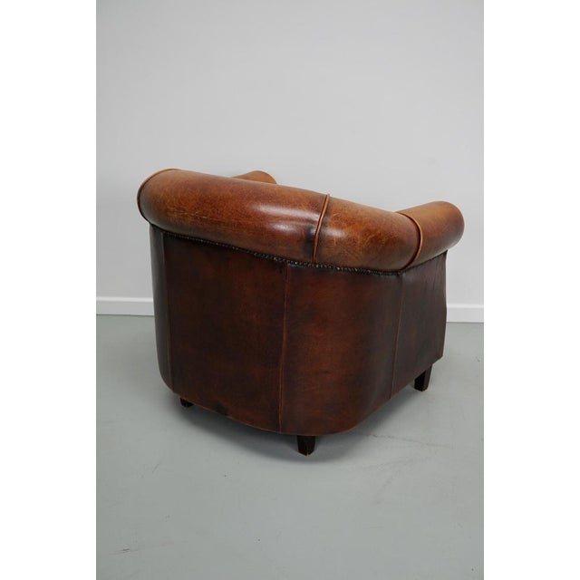 Vintage Dutch Cognac Leather Club Chair For Sale - Image 13 of 18