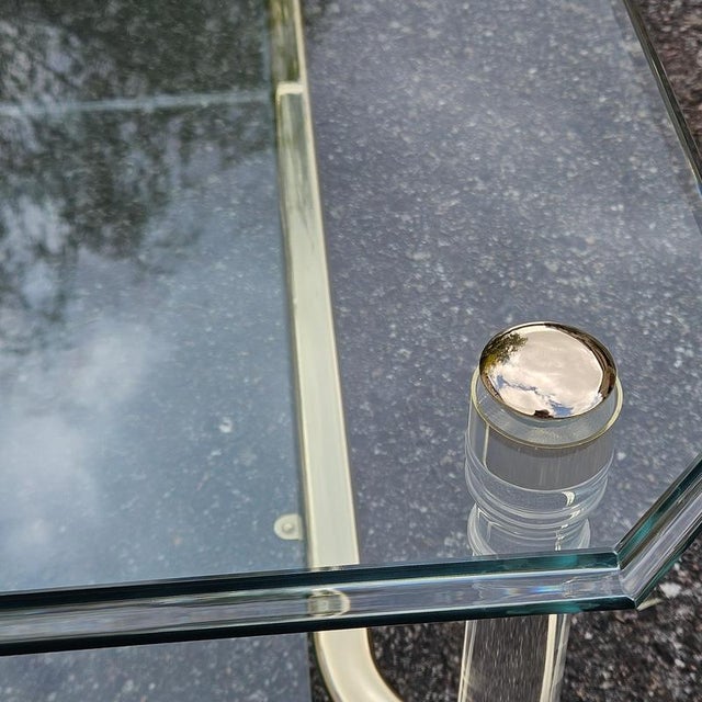 Italian Two-Tier Coffee Table in Glass, 1980s For Sale - Image 11 of 16
