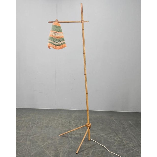 Mid-Century Bamboo and String Floor Lamp, 1960s For Sale - Image 4 of 16