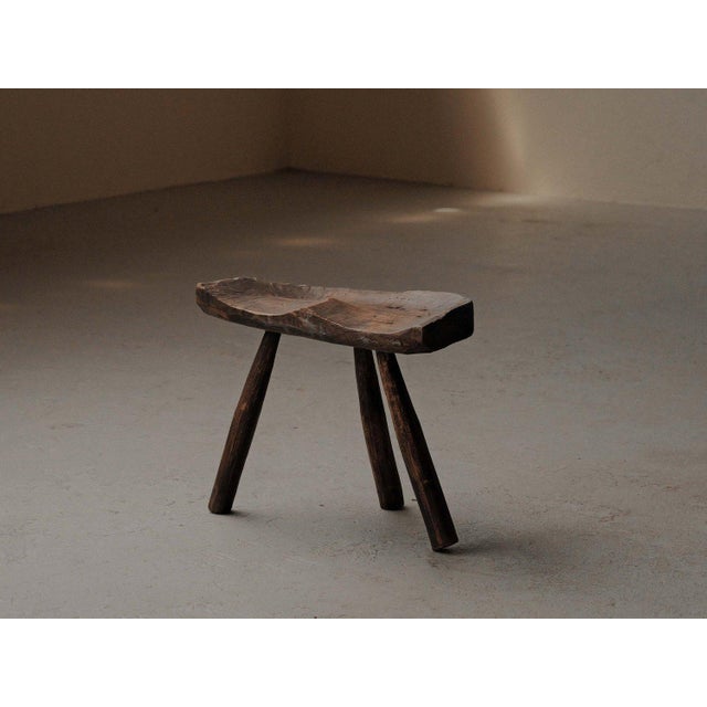 Primitive Milking Stool in Wood, France, 1900 For Sale - Image 10 of 14