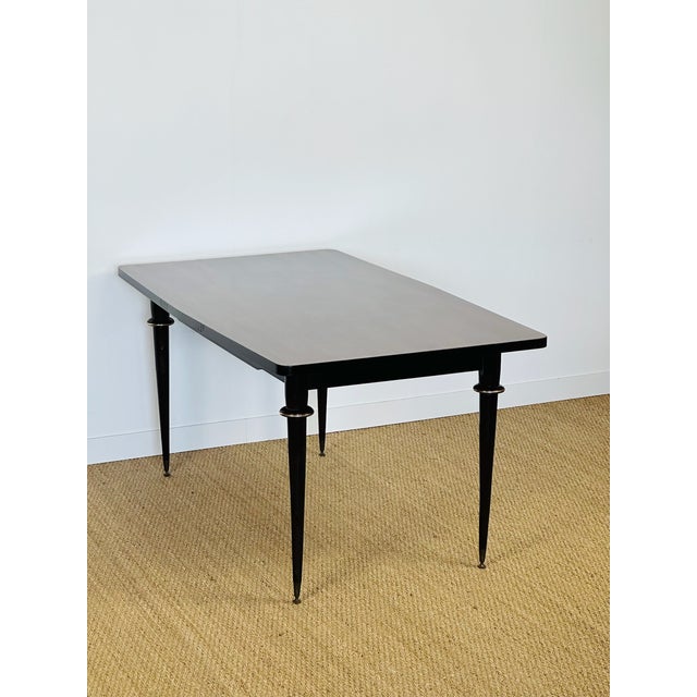 Wood Art Deco Dining Table in Macassar Ebony and Marquetry, France, 1940s For Sale - Image 7 of 18