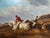 Thomas Smythe Victorian Hunting Charge Grey & Chestnut Horses Galloping Sporting Oil Painting Large British Equestrian...