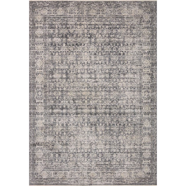 Amber Lewis x Loloi Alie Charcoal / Dove 2'-3" x 3'-10" Accent Rug For Sale