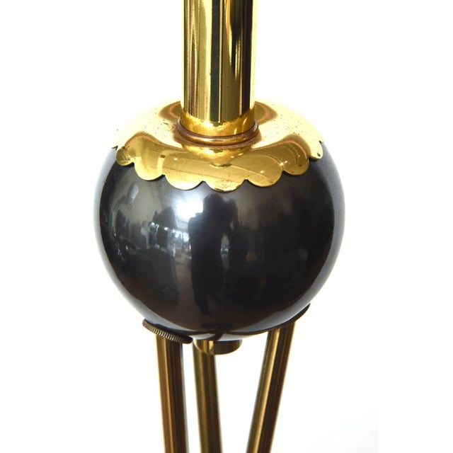 Vintage Tommi Parzinger Style Brass and Gun Metal Floor Lamp Mid Century Modern Restored For Sale In Miami - Image 6 of 9