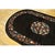 Antique Art Deco Small Oval Wool Black Rug, Circa Date: 1920s. This exceptional piece captures the transitional design...