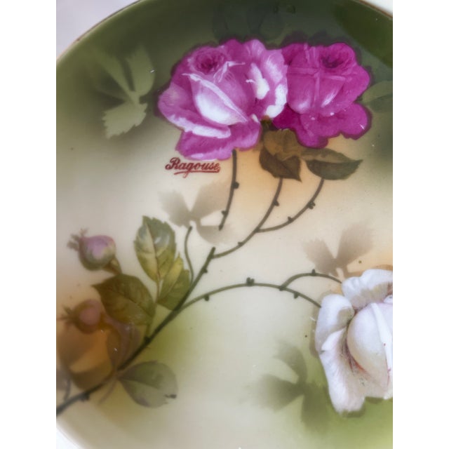 Vintage p.s.a.g. Bavarian Porcelain Small 6" Plates Signed Ragouse-Set of 8 For Sale - Image 4 of 12