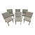 Modern Upholstered Walnut Dining Chairs - Set of 6 For Sale