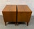 Brown Unique Mid-Century Walnut & Burl Diamond Front Night Stands For Sale - Image 8 of 15