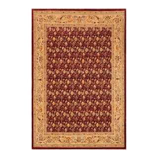 1980s Shabby Chic Ziegler Red Beige Hand-Knotted Wool Rug - 8'10'' X 11'11'' For Sale