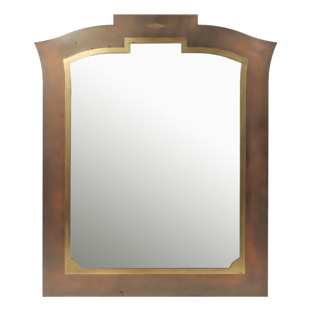 Graphical Mirror from Belgo Chrome, Belgium, 1980s For Sale