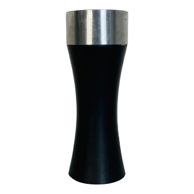 Mid-Century Modern Italian Black Floor Steel Ashtray, 1970s For Sale