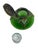 Glass Art Nouveau Green Iridescent Art Glass Inkwell, 1900s For Sale - Image 7 of 8